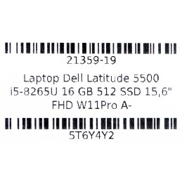 DELL LATITUDE 5500 i7-8665U 16GB 512GB SSD 15" FHD Win11pro + zasilacz UŻYWANY