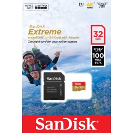 Karta pamięci SanDisk Extreme SDSQXAF-032G-GN6AA (32GB  Class U3  Adapter, Karta pamięci)