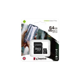 Karta pamięci z adapterem Kingston Canvas Select Plus SDCS2/64GB (64GB  Class 10, Class U1, V10  + adapter)