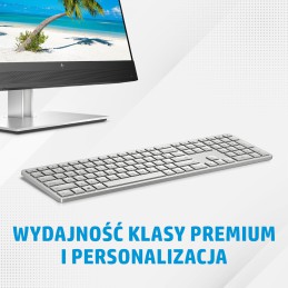 Klawiatura Hp 970 Programmable Wireless Keyboard Bezprzewodowa Srebrna 3Z729Aa
