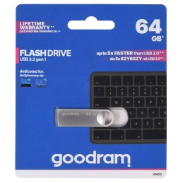 Goodram Flashdrive 64Gb Uno3 Silver Usb 3.2 Gen 1