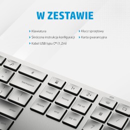 Klawiatura Hp 970 Programmable Wireless Keyboard Bezprzewodowa Srebrna 3Z729Aa