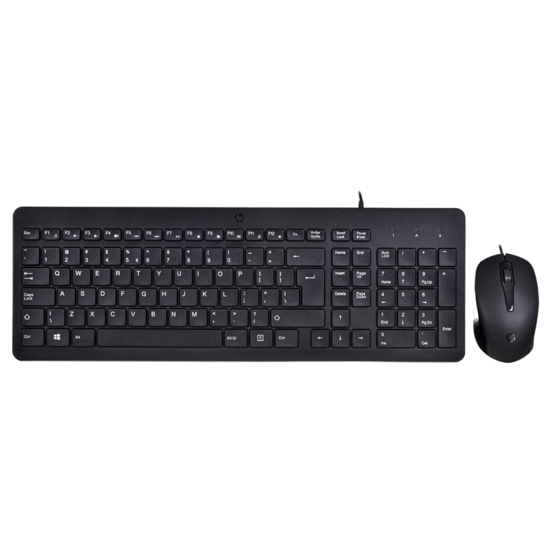 Zestaw Klawiatura + Mysz Hp 150 Wired Mouse And Keyboard Przewodowe Czarne 240J7Aa