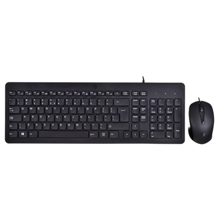 Zestaw Klawiatura + Mysz Hp 150 Wired Mouse And Keyboard Przewodowe Czarne 240J7Aa