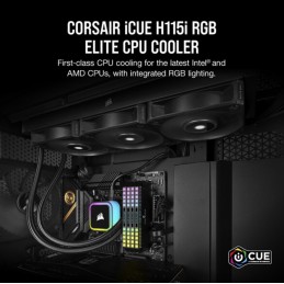 Korsarz | Chłodzenie Procesora Cieczą | Icue H115I Rgb Elite | Intel, Amd