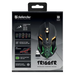 Defender Mysz Gm-934 Trigger Optic Rf Bezprzewodowa 3200Dpi 7P 52934