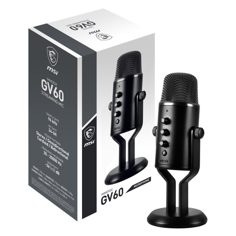 Microphone Gv60/Immerse Gv60 Streaming Mic Msi