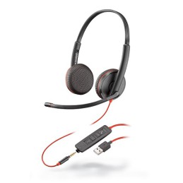 Poly Blackwire 3225 Zestaw Słuchawkowy Przewodowa Opaska Na Głowę Połączenia/Muzyka Usb Typu-A Czarny