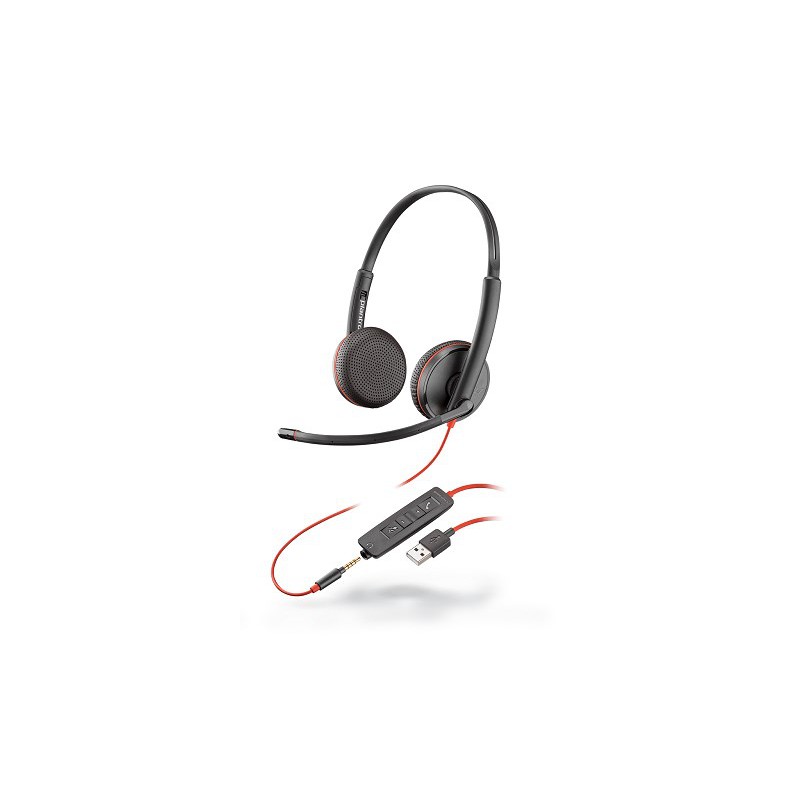 Poly Blackwire 3225 Zestaw Słuchawkowy Przewodowa Opaska Na Głowę Połączenia/Muzyka Usb Typu-A Czarny