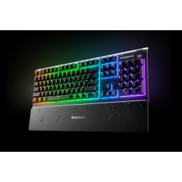Steelseries Apex 3 Gaming Keyboard, Us Layout, Wired, Black Steelseries Apex 3  Gaming Keyboard Ip32 Water Resistant For Protect