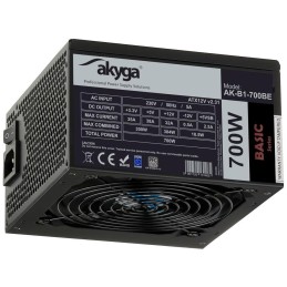 Zasilacz Atx 700W Akyga Ak-B1-700Be Black Edition P4+4 Pci-E 6 Pin I 6+2 Pin 5X Sata Ppfc Fan 12Cm