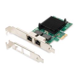 Digitus Karta Sieciowa Pcie Przewodowa 2X Rj45 Gigabit 10/100/1000Mbps Low Profile Dn-10132