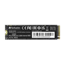 Dysk Ssd Verbatim Vi3000 512Gb M.2 Pcie Gen3 Nvme 2280 (3300/2500 Mb/S)