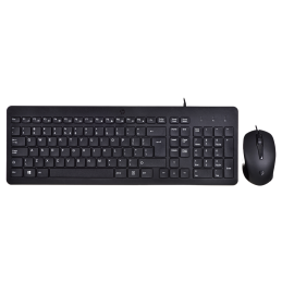 Zestaw Klawiatura + Mysz Hp 150 Wired Mouse And Keyboard Przewodowe Czarne 240J7Aa